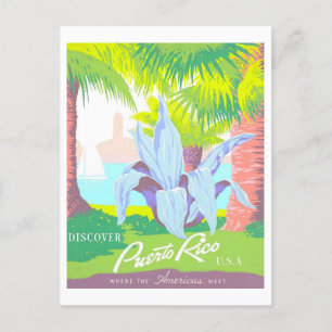 Carte Postale Poster de voyage de Porto Rico vintage
