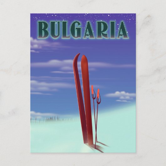 Carte Postale poster de voyage de ski en Bulgarie (Devant)