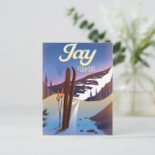 Carte Postale Poster de voyage de ski Jay Vermont USA. (Debout devant)