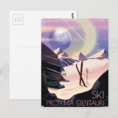 Carte Postale Poster de voyage de ski Proxima Centauri (Devant / Derrière)