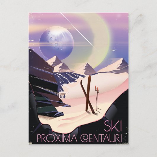 Carte Postale Poster de voyage de ski Proxima Centauri (Devant)