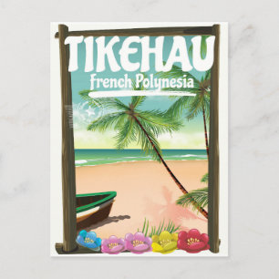 Carte Postale Poster de voyage de Tikehau en Polynésie française