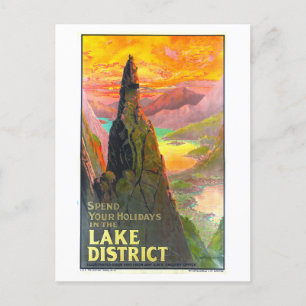 Carte Postale Poster de voyage du district de vintage Lake UK