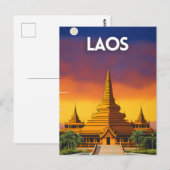 Carte Postale Poster de voyage du Laos (Devant / Derrière)