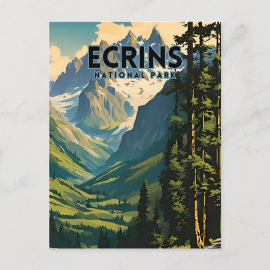 Carte Postale Poster de voyage du parc national Ecrins (Devant)