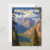 Carte Postale Poster de voyage du parc national Kings Canyon (Devant / Derrière)