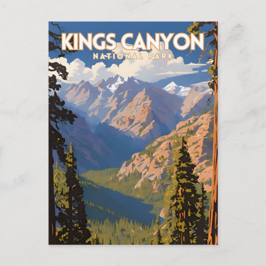 Carte Postale Poster de voyage du parc national Kings Canyon (Devant)