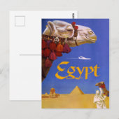Carte Postale Poster de voyage en Egypte vintage (Devant / Derrière)