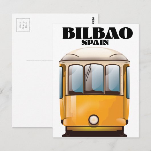 Carte Postale Poster de voyage en tramway Bilbao Espagne (Devant / Derrière)