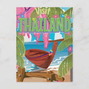 Carte Postale poster de voyage fun en Thaïlande