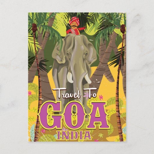 Carte Postale Poster de voyage goa India vintage (Devant)