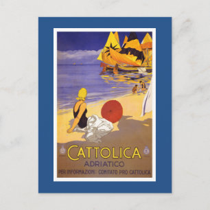 Carte Postale Poster de voyage italien Vintage Cattolica