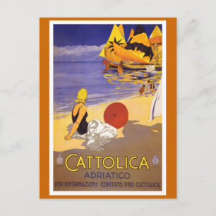 Carte Postale Poster de voyage italien Vintage "Cattolica"