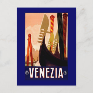 Carte Postale Poster de voyage italien Vintage "Venise"