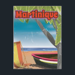 Carte Postale Poster de voyage Martinique Vintage<br><div class="desc">Poster classique martiniquais. La Martinique,  art de vacances vintage.</div>