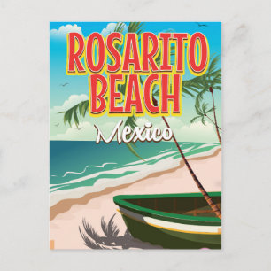 Carte Postale Poster de voyage mexicain de Rosarito Beach