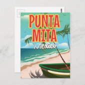 Carte Postale Poster de voyage mexicain Punta Mita (Devant / Derrière)