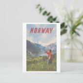 Carte Postale Poster de voyage Norvège vintage (Debout devant)