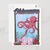 Carte Postale Poster de voyage Okinawa Japan Squid (Devant / Derrière)