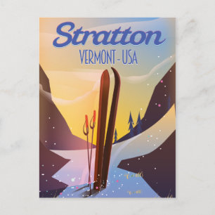 Carte Postale poster de voyage ski Stratton Vermont