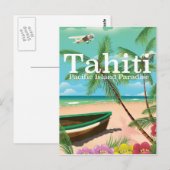 Carte Postale Poster de voyage Tahiti (Devant / Derrière)
