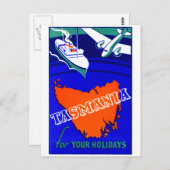 Carte Postale Poster de voyage Tasmanie 1930 (Devant / Derrière)