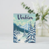 Carte Postale Poster de voyage Verbier Suisse (Debout devant)