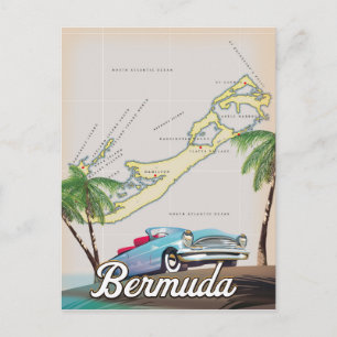 Carte Postale Poster de voyage vintage Bermudes