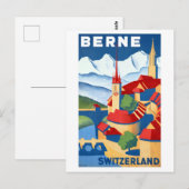 Carte Postale Poster de voyage vintage Berne Suisse (Devant / Derrière)