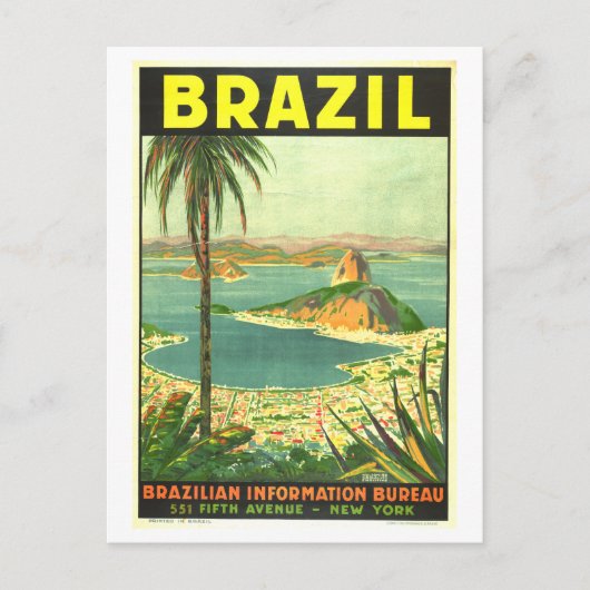 Carte Postale Poster de voyage vintage Brésil (Devant)