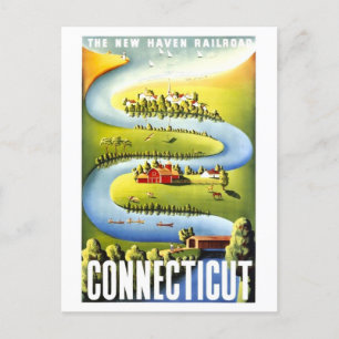 Carte Postale Poster de voyage vintage Connecticut