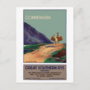 Carte Postale Poster de voyage vintage Connemara Irlande