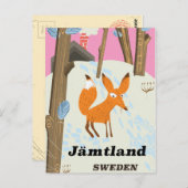 Carte Postale Poster de voyage vintage Jämtland Suède (Devant / Derrière)