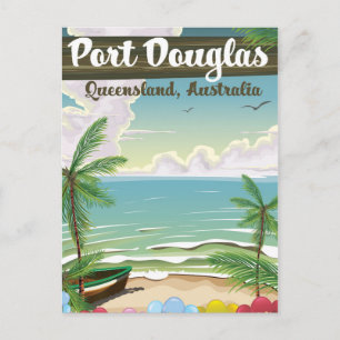 Carte Postale Poster de voyage vintage Port Douglas Australia