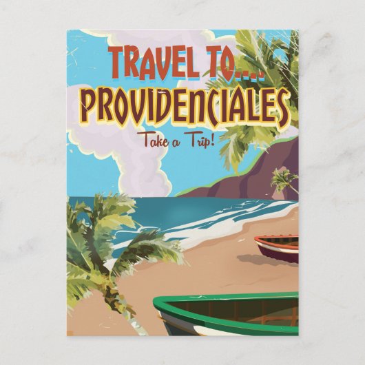 Carte Postale Poster de voyage vintage Providenciales (Devant)