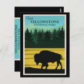 Carte Postale Poster de voyage Yellowstone, Wyoming (Devant / Derrière)