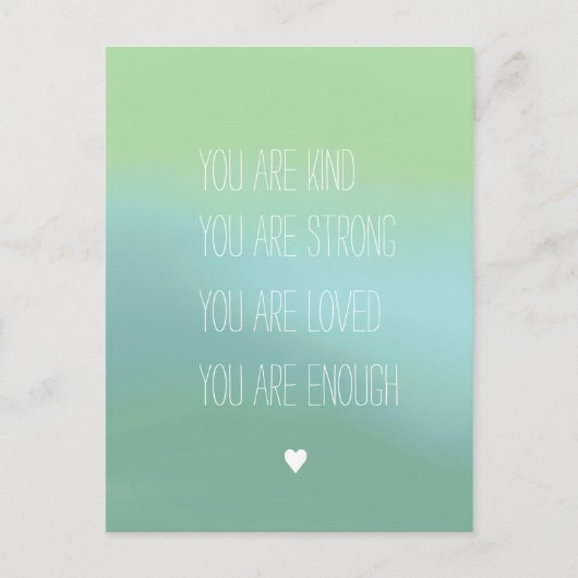 Carte Postale Poster des textes d'encouragement positif (Devant)