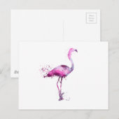 Carte Postale Poster d'impression rose Flamant rose (Devant / Derrière)