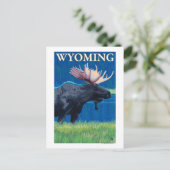 Carte Postale Poster d'orignal à NightWyomingVintage Travel (Debout devant)