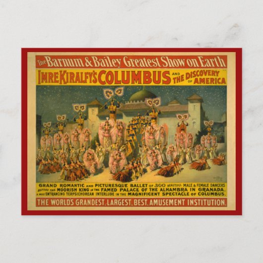 Carte Postale Poster du Barnum et du Bailey Circus (Devant)