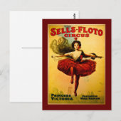 Carte Postale Poster du Cirque vintage Sells-Floto (Devant / Derrière)