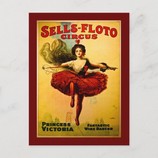 Carte Postale Poster du Cirque vintage Sells-Floto (Devant)
