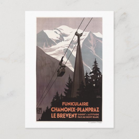 Carte Postale Poster du funiculaire Le Brevent (Devant)