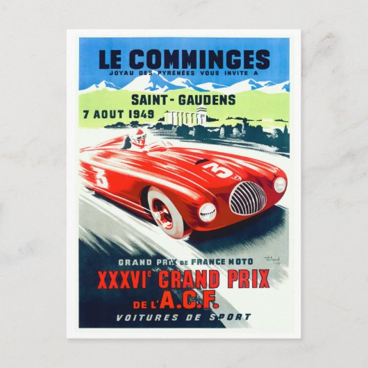 Carte Postale Poster du Grand Prix de France 1949 (Devant)