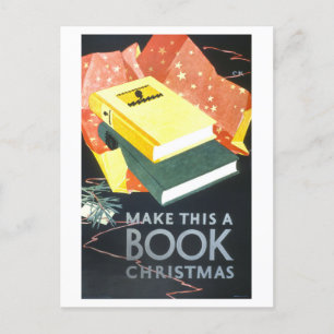 Carte Postale Poster du livre de Noël Vintage