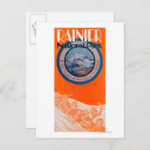 Carte Postale Poster du mont Rainier - Drapeau (Devant / Derrière)