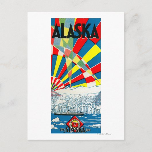 Carte Postale Poster du navire à vapeur de la ligne Alaska (Devant)
