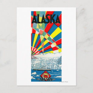 Carte Postale Poster du navire à vapeur de la ligne Alaska