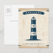 Carte Postale Poster du phare vintage 1 (Devant / Derrière)