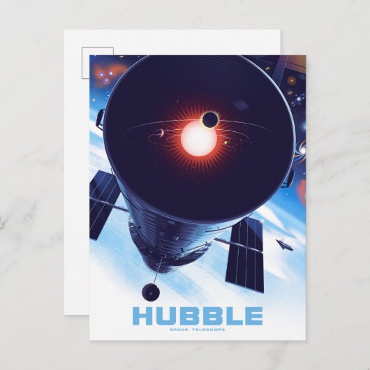 Carte Postale Poster du télescope spatial Hubble. (Devant / Derrière)